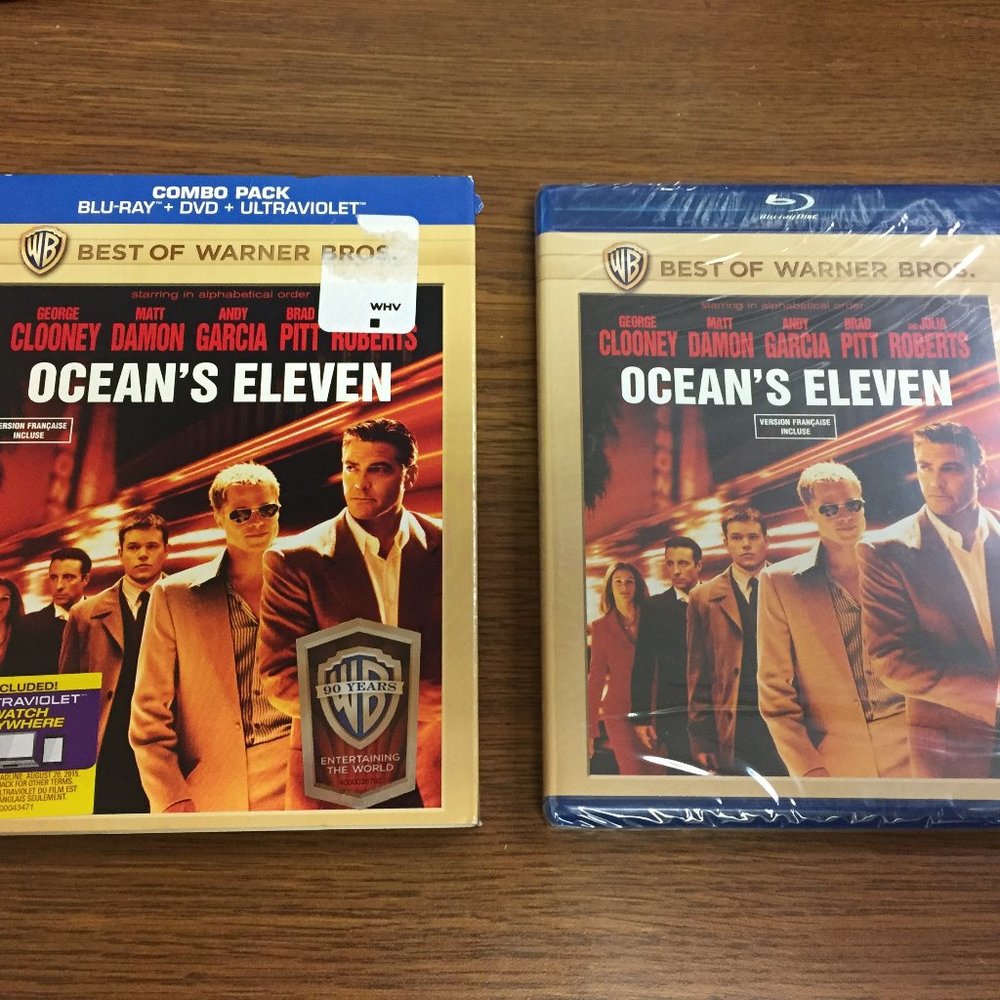 Oceans Eleven Blu ray + DVD, Warner Brothers 90th Anniversary Slip Cover